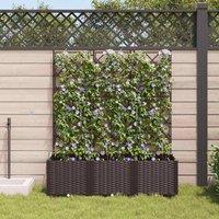 Berkfield Home Modern Garden Planter with Trellis 3 pcs Brown 120x40x143 cm | Size: 120 x 40 x 143 cm