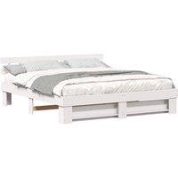 Berkfield Home Traditional with Headboard White 180 x 200 cm Solid pine wood