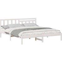 Berkfield Home Modern with Headboard White 180 x 200 cm Solid pine wood