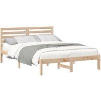 Berkfield Home Elegant with Headboard Brown 120 x 200 cm Solid pine wood in Natural
