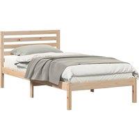 Berkfield Home Elegant with Headboard Brown 80 x 200 cm Solid pine wood in Light Tan