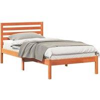 Berkfield Home Elegant with Headboard Wax brown 75 x 190 cm Solid pine wood