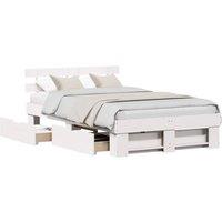 Berkfield Home Modern with Drawer with Headboard with Storage White 120 x 200 cm Wood