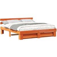 Berkfield Home Traditional with Headboard Brown 200 x 200 cm Solid pine wood