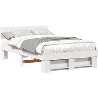 Berkfield Home Traditional with Headboard White 120 x 200 cm Pine wood
