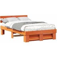 Berkfield Home Traditional with Headboard Brown 140 x 190 cm Solid pine wood