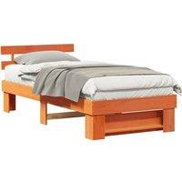 Berkfield Home Traditional with Headboard Brown 80 x 200 cm Solid pine wood