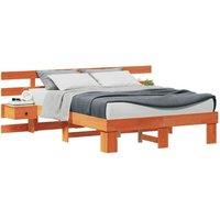 Berkfield Home Modern with Drawer Brown Standard UK Small Double 4ft Solid pine wood