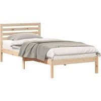 Berkfield Home Elegant with Headboard Brown 80 x 210 cm Solid pine wood in Light Beige