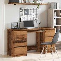 Berkfield Home Decorative Writing Desk Old Wood 140x50x77 cm Engineered Wood in Brown | Size: 140 x 50 x 77 cm