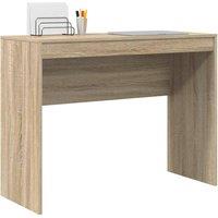 Berkfield Home Modern Writing Desk Sonoma oak Engineered wood 100 x 40 x 76 cm Simple in Light Tan
