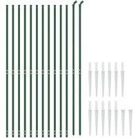 Berkfield Home Durable Wire Mesh Fence with Spike Anchors Green 1.4x25 m