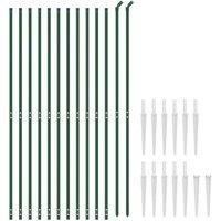 Berkfield Home Durable Wire Mesh Fence with Spike Anchors Green 1.4x25 m