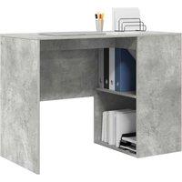 Berkfield Home Modern Writing Desk Concrete grey Wood composite Compact Storage