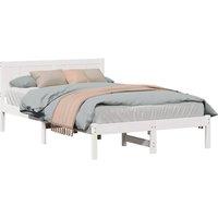 Berkfield Home White White Pine Wood Bed Frame White Solid Pine wood 120 x 190 cm