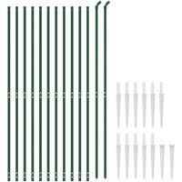 Berkfield Home Durable Wire Mesh Fence with Spike Anchors Green 2.2x25 m
