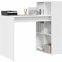 Berkfield Home White Writing Desk White Engineered Wood Medium Storage Writing Desk