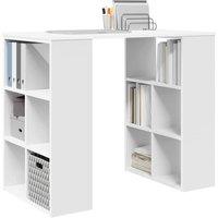 Berkfield Home Elegant White Corner Desk White MDF Medium Storage White Corner Desk