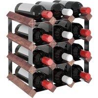 Berkfield Home Beautiful Wine Rack for 12 Bottles Brown Solid Wood Pine