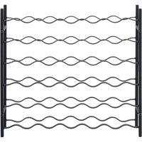 Berkfield Home Durable Wine Rack for 36 Bottles Black Iron
