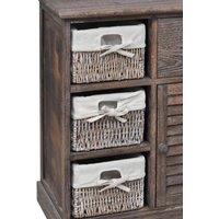 Berkfield Home Stunning Wooden Cabinet 3 Left Weaving Baskets Brown
