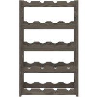 Berkfield Home Beautiful Wine Rack for 20 Bottles Grey Solid Wood Pine
