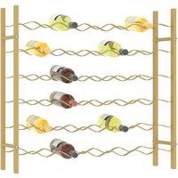 Berkfield Home Modern Wine Rack for 36 Bottles Gold Metal