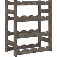 Berkfield Home Beautiful Wine Rack for 16 Bottles Grey Solid Wood Pine
