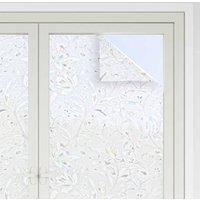 Berkfield Home Decorative Window Films 2 pcs Frosted Flowers Pattern PVC in Clear