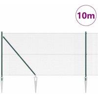 Berkfield Home Green Welded Wire Fence with 7 Spike Posts Green 1.4x10 m Steel
