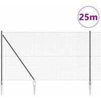 Berkfield Home Modern Welded Wire Fence with 13 Spike Posts Grey 1.5x25 m Steel