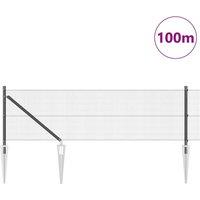 Berkfield Home Modern Welded Wire Fence with 13 Spike Posts Grey 0.8x100 m Steel