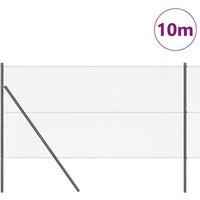Berkfield Home Modern Welded Wire Fence with 7 Posts Grey 1.2x10 m Steel