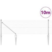 Berkfield Home Modern Welded Wire Fence with 7 Spike Posts 0.6x10 m Galvanised Steel in Silver