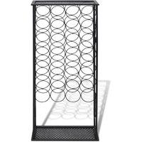 Berkfield Home Elegant Wine Rack for 28 Bottles Metal in Black
