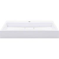 Berkfield Home Chic Wash Basin 80x46x11 cm Mineral Cast/Marble Cast White | Size: 80 x 46 x 11 cm
