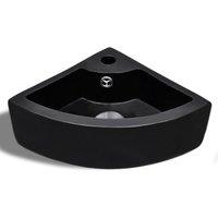 Berkfield Home Full Wash Basin with Overflow 45x32x12.5 cm Black