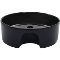 Berkfield Home Full Wash Basin with Overflow 36x13 cm Ceramic Black