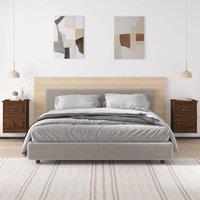 Berkfield Home Elegant Wall-mounted Bedside Cabinets 2 pcs Brown Oak 41.5x36x53cm | Size: 41.5x36x53 cm