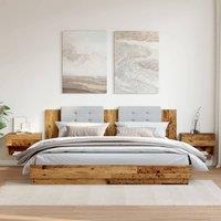 Berkfield Home Durable Wall-mounted Bedside Cabinets 2 pcs Old Wood in Brown