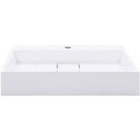 Berkfield Home Chic Wash Basin 60x38x11 cm Mineral Cast/Marble Cast White | Size: 60 x 38 x 11 cm