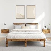 Berkfield Home Suitable Wall-mounted Bedside Cabinets 2 pcs Old Wood 35x35x20 cm in Brown | Size: 35 x 35 x 20 cm