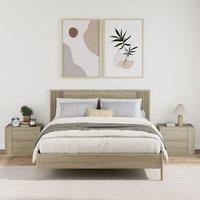 Berkfield Home Decorative Wall-mounted Bedside Cabinets 2 pcs Sonoma Oak 45x30x35 cm in Light Oak | Size: 45 x 30 x 35 cm
