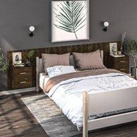 Berkfield Home Suitable Wall-mounted Bedside Cabinet Smoked Oak in Brown