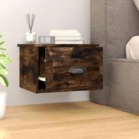 Berkfield Home Elegant Wall-mounted Bedside Cabinet Smoked Oak 41.5x36x28cm in Brown | Size: 41.5x36x28 cm