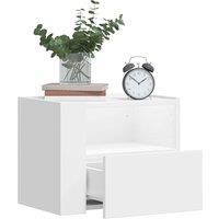 Berkfield Home Decorative Wall-mounted Bedside Cabinet White 45x30x35 cm | Size: 45 x 30 x 35 cm