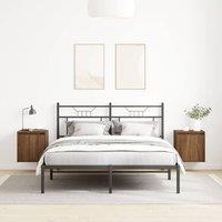 Berkfield Home Durable Wall-Mounted Bedside Cabinets 2 pcs Brown Oak 38x34x40 cm | Size: 38 x 34 x 40 cm