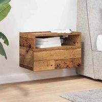 Berkfield Home Durable Wall-mounted Bedside Cabinet Old Wood 45x26x28.5 cm in Brown