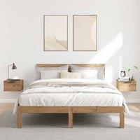 Berkfield Home Durable Wall-mounted Bedside Cabinets 2 pcs Artisan Oak 34x30x20 cm in Brown | Size: 34 x 30 x 20 cm