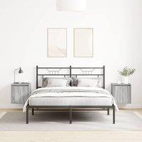 Berkfield Home Durable Wall-Mounted Bedside Cabinets 2 pcs Grey Sonoma 38x34x40 cm | Size: 38 x 34 x 40 cm